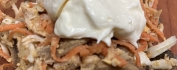 Осенний день с курицей, шампиньонами и морковкой по-корейски