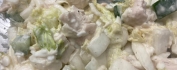Салат " Нежность" с плавленным сыром, колбасой, яйцом, пекинкой