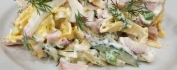 Салат "Коктейль" с ветчиной,  пекинкой, сыром, яйцом, зеленью
