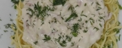 Паста с курицей  в сырном соусе