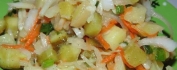 Салат квашенная капуста с маринованным огурцом