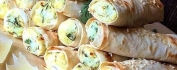 Ролл с ветчиной, сыром и картофелем