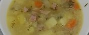 Суп кукурузный с картофелем, колбаской