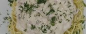 Паста с курицей  в сырном соусе