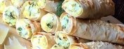 Ролл с ветчиной, сыром и картофелем